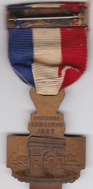 WWI American Legion Veteran Return to Paris France 1917 - 1927 Medal 2