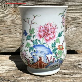Great Chinese Qing Era Yongzheng Qianlong Famille Rose Porcelain Beer Tankard