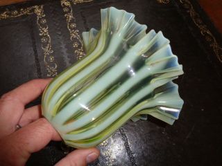 Antique/Art Nouveau Vaseline Glass Light Shade (Shade Only) 5