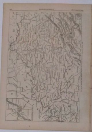 Harper ' s Weekly 9/20/1862 Civil War 2nd Bull Run War in Kentucky Map 5