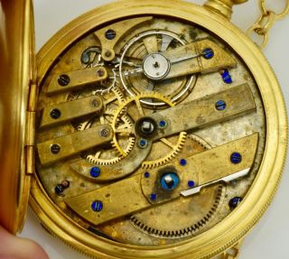 Rare antique Ottoman Pasha award 18k Gold plated silver watch.  Tughra case&dial 10