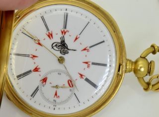 Rare antique Ottoman Pasha award 18k Gold plated silver watch.  Tughra case&dial 5