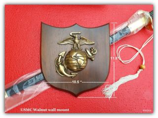Us Marine Corps Walnut Presentation Wall Mount For Sword