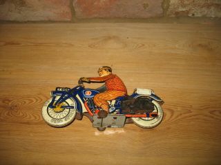 EARLY TIPPCO MOTORCYCLE WIND UP TIN TOY GERMANY 1920/30 RARE TINPLATE no car 11