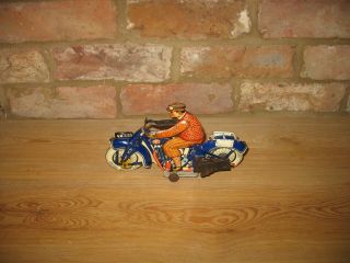EARLY TIPPCO MOTORCYCLE WIND UP TIN TOY GERMANY 1920/30 RARE TINPLATE no car 2