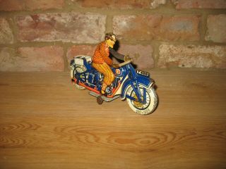 EARLY TIPPCO MOTORCYCLE WIND UP TIN TOY GERMANY 1920/30 RARE TINPLATE no car 6