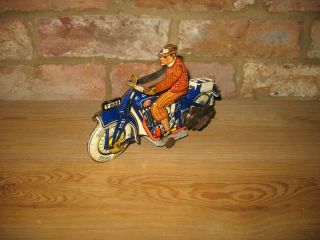 EARLY TIPPCO MOTORCYCLE WIND UP TIN TOY GERMANY 1920/30 RARE TINPLATE no car 7