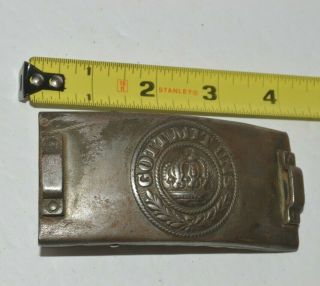 Antique WWI German Prussian Leather Belt & Buckle Gott Mit Uns God With Us 9