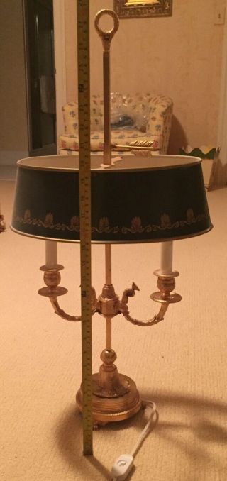 Empire Bronze Bouillotte Lamp,  late 19th/early 20th cent. ,  Adjustable tole shade 2
