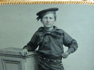 Great Looking Tintype Of A Young Civil War Us Navy Sailor