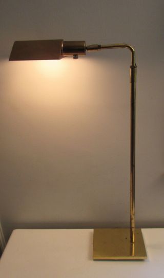 Mid - Century Modern Koch,  Lowy Solid Brass Adjustable Floor Lamp Circa 1970