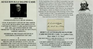 Mexican/civil War Fleet Captain Admiral Wilkes Expedition Case Autograph Signed