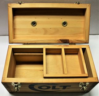 COLT WOOD BOX,  VINTAGE,  RARE,  COLT TOOL BOX,  Rampant Colt,  1911, 6