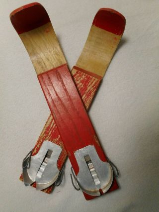 Vintage Wood 1928 Ski - Skates - Labeled - Fd Peters Co.  - Holiday Decorating Primitive