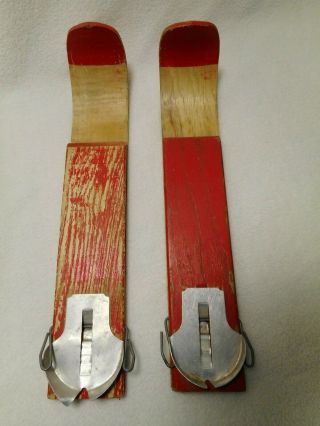Vintage Wood 1928 Ski - Skates - Labeled - FD Peters CO.  - Holiday Decorating Primitive 2