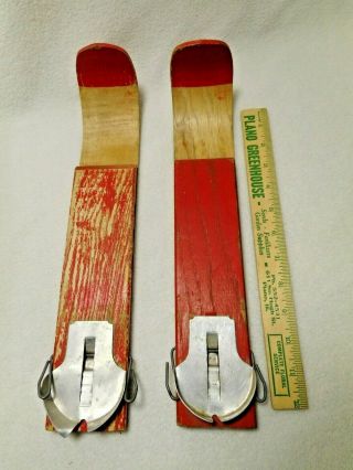Vintage Wood 1928 Ski - Skates - Labeled - FD Peters CO.  - Holiday Decorating Primitive 3