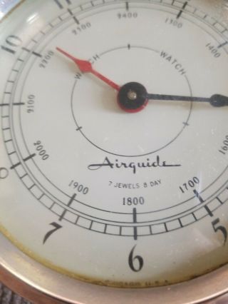 Vintage AirGuide 7 Jewel 8 Day Ship Clock And Barometer 2