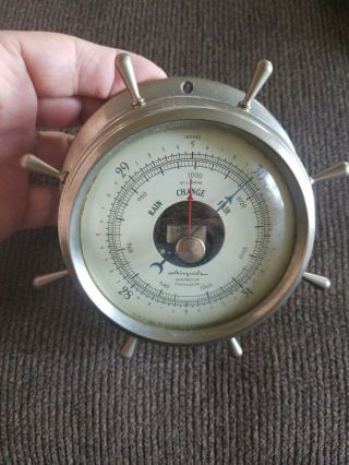 Vintage AirGuide 7 Jewel 8 Day Ship Clock And Barometer 5
