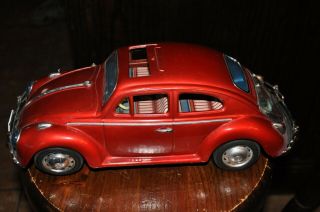 Vintage Volkswagen Beetle Bug Bandai Japan Tin Toy Car
