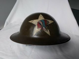 World War 1 (ww1) Doughboy Helmet 2nd Division (star/chief Insignia)