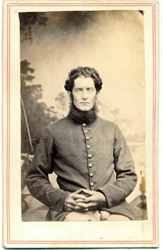 1864 - 70 Cdv Man In Civil War Army Jacket Id 