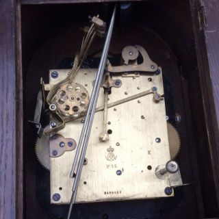 Antique Gustav Becker Oak Barleytwist Mantel Mantle Bracket Westminster Clock GW 12