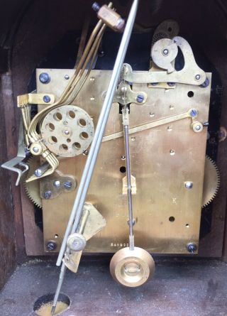 Antique Gustav Becker Oak Barleytwist Mantel Mantle Bracket Westminster Clock GW 9