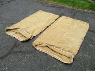 Vintage Military? Bed Rolls Tan Canvas 68 X 36 " With Zippers Shape