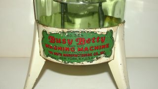 1930s Busy Betty Green Depression Glass Toy Washing Machine No.  354 2