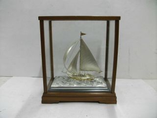 The Sailboat Of Silver Of Japan.  84g/ 2.  96oz.  Japanese Antique