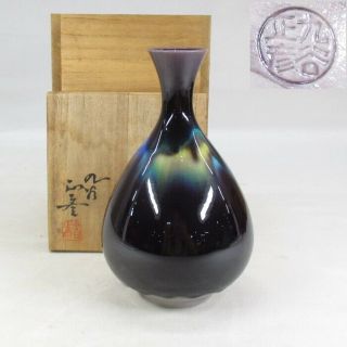 F971: Real Japanese Kutani Porcelain Flower Vase By Greatest Yasokichi Tokuda.  1