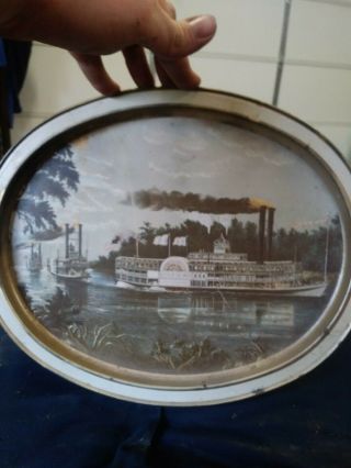 Queen Of The West Boat Decorative Tin 2 Sided Biscuit Tin