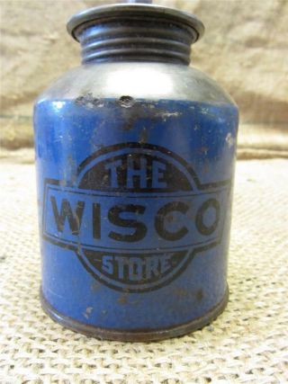 Vintage Wisco Store Oil Can Antique Tractor Oiler Hardware Farm Auto 8150