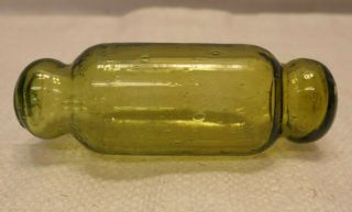 Vintage Japanese Glass Hokkaido Amber/olive Roller Float 5 " G21
