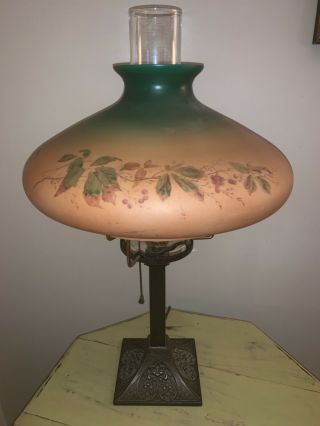 Antique Handel Hand Painted Lamp Shade Early 1900s Rustic Design