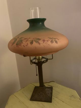 Antique Handel Hand Painted Lamp Shade early 1900s Rustic Design 2