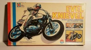 Rare Vintage Evel Knievel 3 - D Wall Plaque Puzzle Kit 26 " Harley Davidson