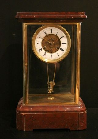 French 19th Century Mystery Clock.  Four Glass Regulator Clock.  Strikes,  Running