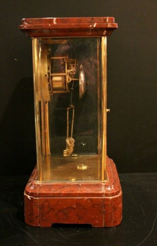 FRENCH 19th CENTURY MYSTERY CLOCK.  FOUR GLASS REGULATOR CLOCK.  STRIKES,  RUNNING 2