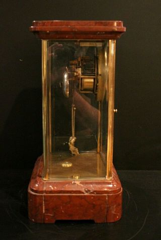 FRENCH 19th CENTURY MYSTERY CLOCK.  FOUR GLASS REGULATOR CLOCK.  STRIKES,  RUNNING 3