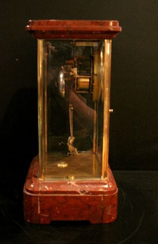 FRENCH 19th CENTURY MYSTERY CLOCK.  FOUR GLASS REGULATOR CLOCK.  STRIKES,  RUNNING 4