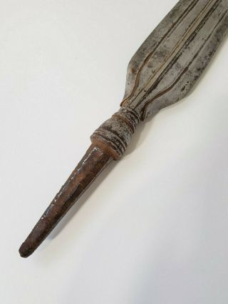 Antique 19th century philippine moro budiak spear long kris barong 3