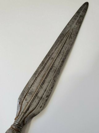 Antique 19th century philippine moro budiak spear long kris barong 4