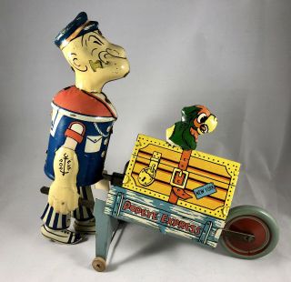 1930’s Popeye Tin Windup Toy - Popeye Express