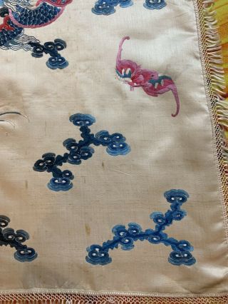 Antique Chinese Hand Embroidery Qing Dynasty Wall Hanging On Silk 29 