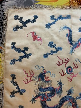 Antique Chinese Hand Embroidery Qing Dynasty Wall Hanging On Silk 29 