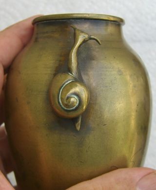 Pair Antique Asian Inlaid Bronze Vases Figural Handles Engraved Design MEIJI Era 8