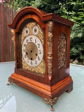 Large Mahogany Bracket Clock Westminster Chime For Restoration