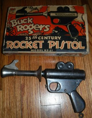 Buck Rogers 25th Century Rocket Pistol Model Xz - 31 Daisy Gun W/box 1934