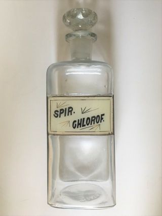 F&s - Fay & Schueler Apothecary Bottle W/stopper - C1894 - Spir.  Chlorof.